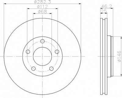 HELLA PAGID 8dd355105551 -  Тормозной диск